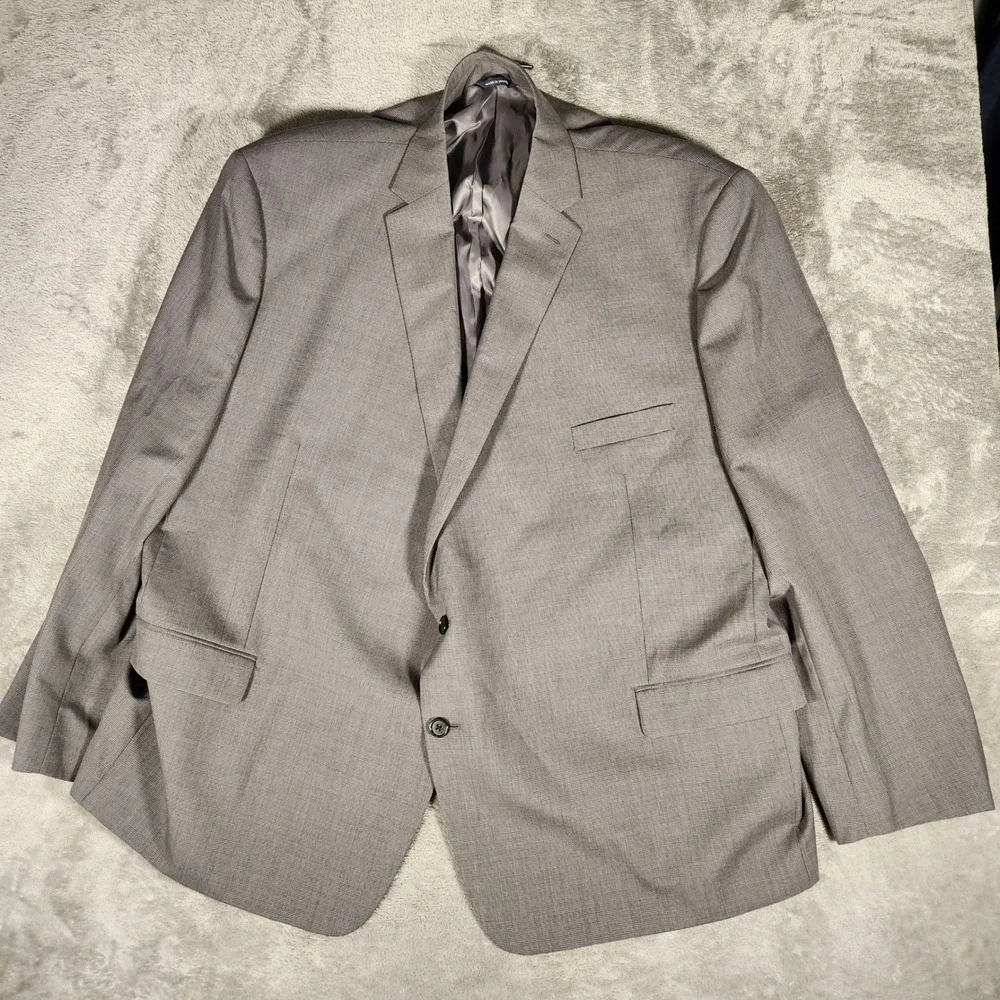 Ralph Lauren Suit Jacket Mens 58R Grey 100% Wool Natural Stretch Blazer